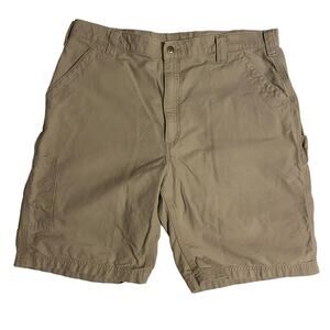 Men's CARHARTT Size 40 Original Fit Carpenter Work Shorts Pockets Stains Khaki